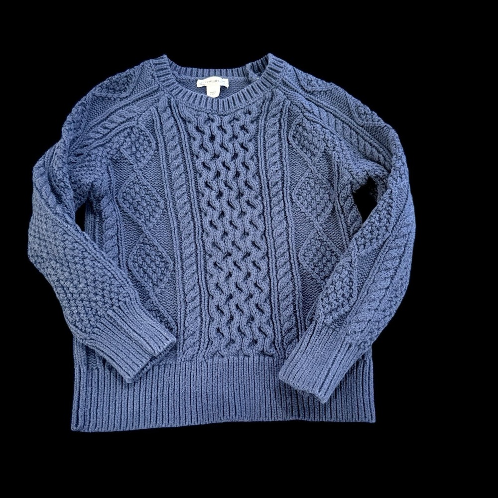 J Crew Crewcuts Xs Pullover Blue Cable‎ Knit Sweater Unisex